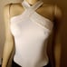 Pearl-Studded White Halter Top (Custom)