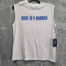 Midnight Studios Diary of a Madman Ozzy Osborne White Tank Shirt Mens Sz S NWOT