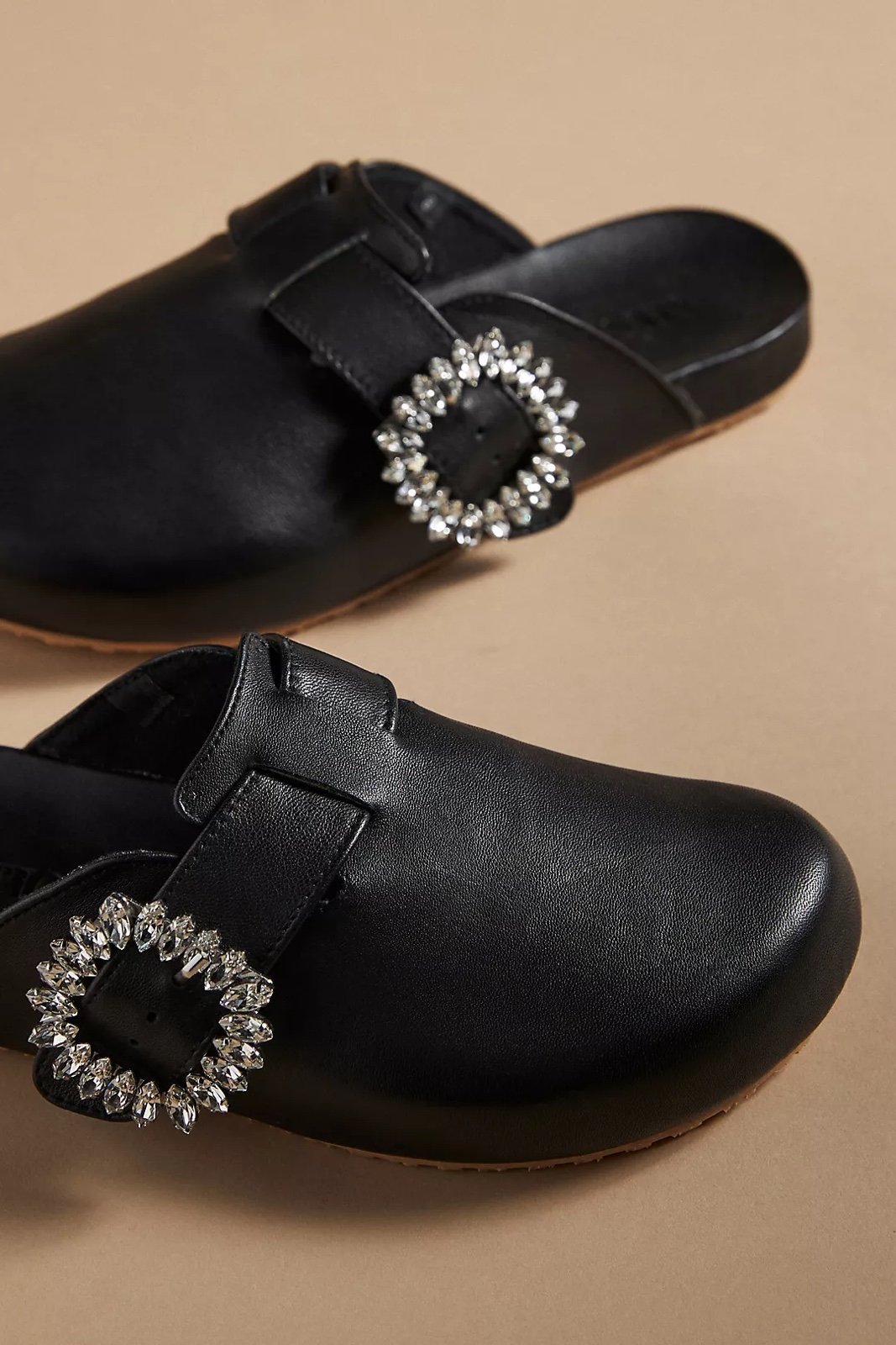 Mystique Jeweled Leather Mules Sz.7