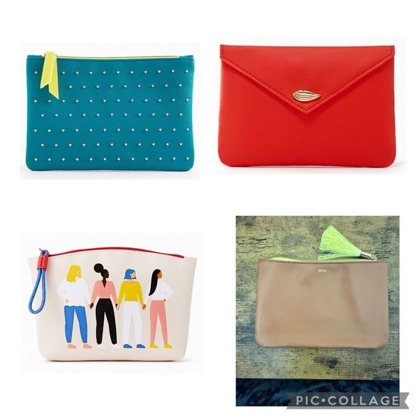 NEW IPSY Lot of 4 Cosmetic Makeup Bags Accessories Bag Glam Bag 2020 & 2021
