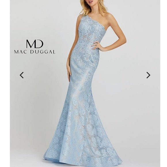 Mac Duggal 48910 One Shoulder Mermaid Gown