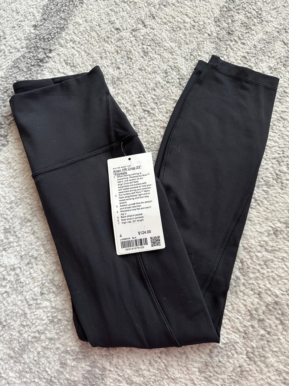 NWT LULULEMON ALIGN HR CROP WITH POCKETS 23”