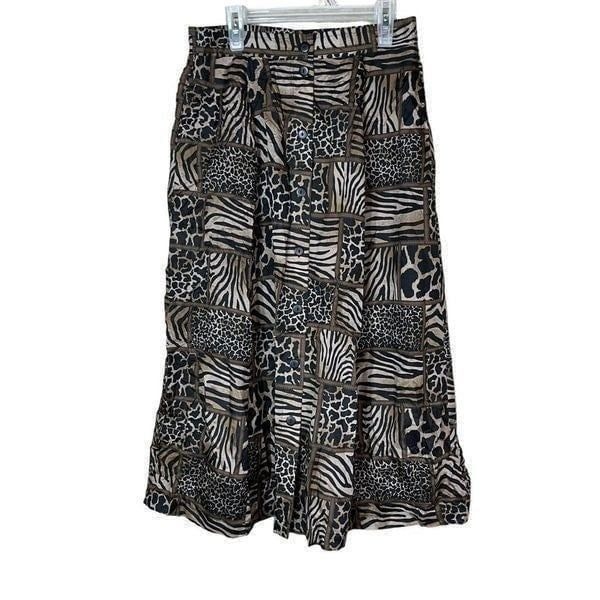 Vintage Anna And Frank 100% Silk Skirt Size Petite Small