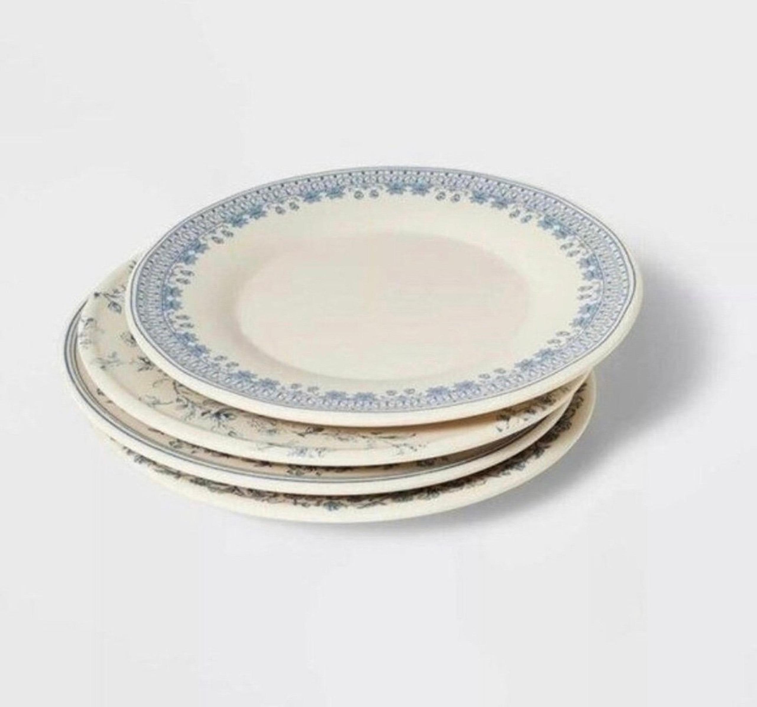 Threshold Studio McGee 4pc 8.5” Melamine Mixed Pattern Salad Plate Set