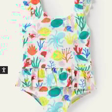Mini Boden Pretty Frill Waist Swimsuit 3/4