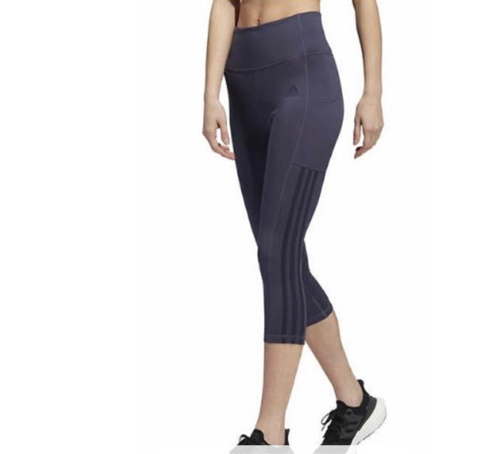 Adidas Ladies’ 3-Stripe High Rise 3/4 capri Tight Pants