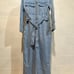 OAT New York Womens Long Sleeve Jumpsuit M Denim Tie Waist Wide Leg Utility City