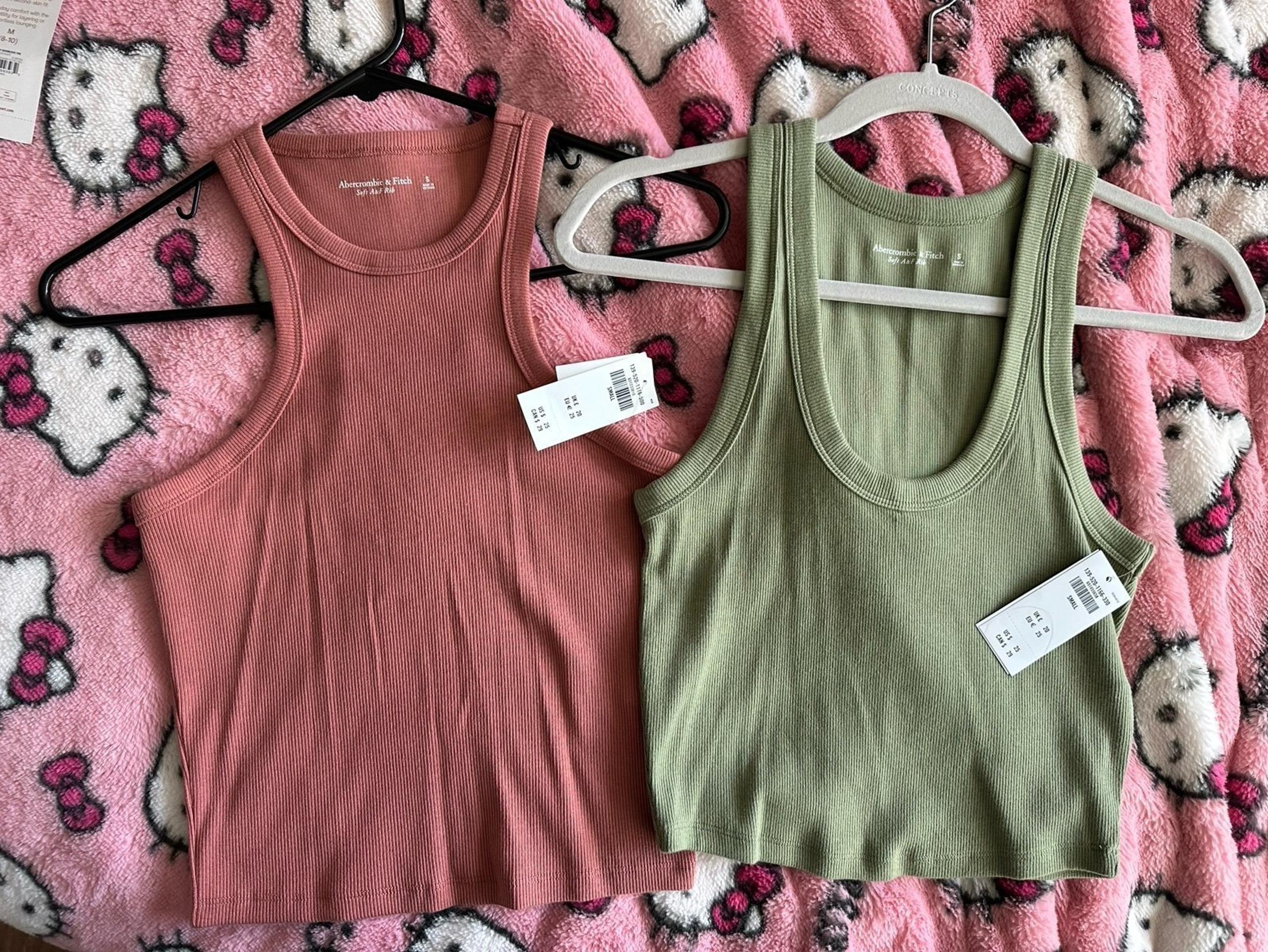 Abercrombie green and pink Tank Top NWT