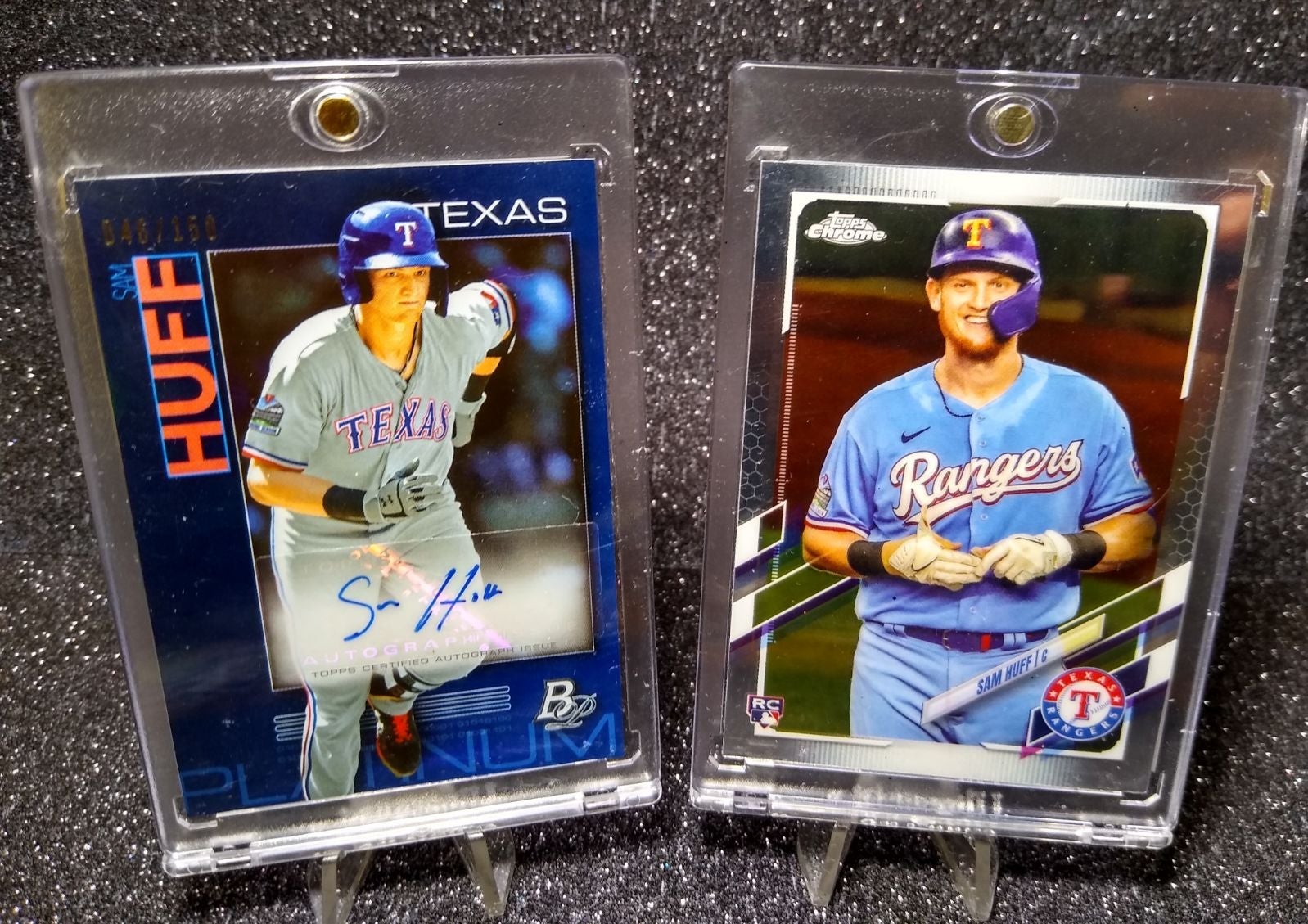 Sam Huff RC BOWMAN PLATINUM SSP AUTO /150 LOT X2