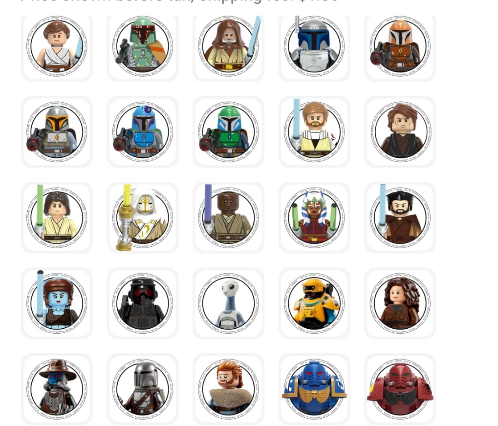 Star Wars building bricks Mini figures
