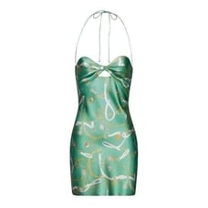 Retrofete SER.O.YA Farrah Silk Dress Green Nautical - Size M