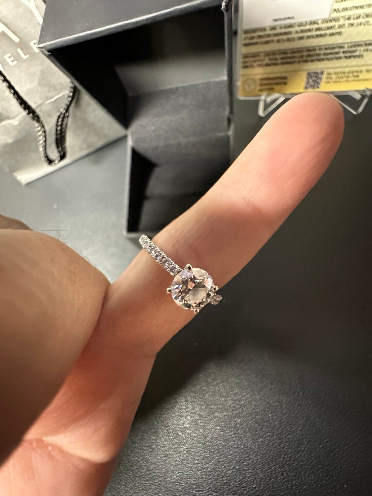 14K White Gold Diamond Engagement Ring