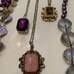 Lots Necklace Purple Leather Mini Pouch