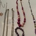 Lots Necklace Purple Leather Mini Pouch