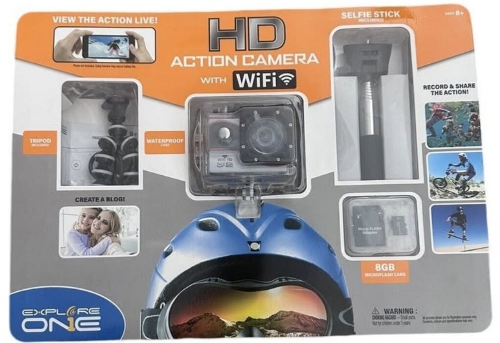 Explore One HD Action Camera w/ WiFi & Accessories included Waterproof Case NEW