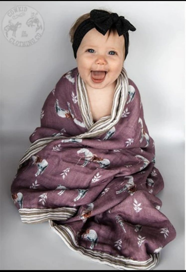 Baby Cowgirl Bamboo Muslin Blanket
