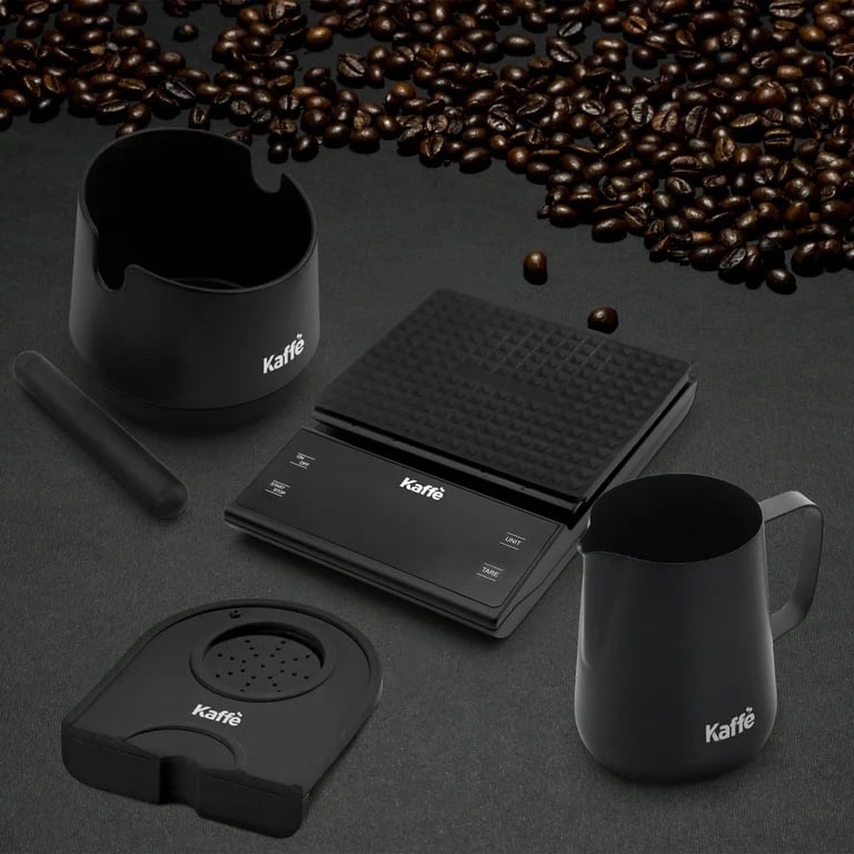 Espresso Knock Box, Digital Scale with Non-Slip Mat, Tamper Mat, Froth Pitcher