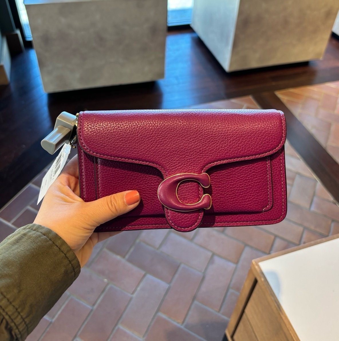 NWT Coach Tabby Crossbody Wristlet In Deep Plum CJ925