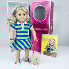 American Girl LANIE DOLL In MEET OUTFIT Dress Shoes Panties Bracelet Rabbit BOX