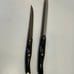 Cutco Knives 1721 & 1729 Brown Marbled Handle Trimmer Steak Knife & Carver