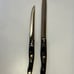 Cutco Knives 1721 & 1729 Brown Marbled Handle Trimmer Steak Knife & Carver