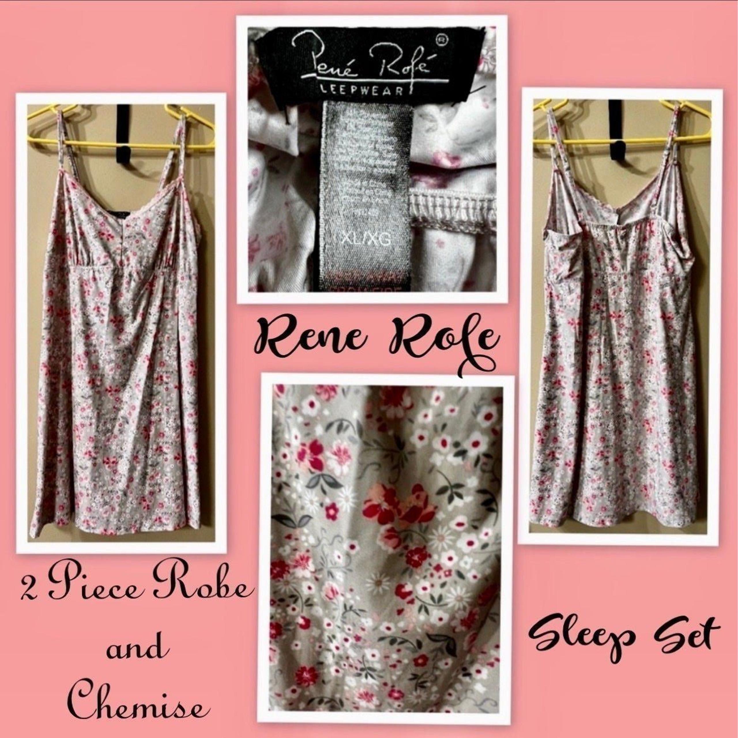 Rene Rofe 2 Piece Robe and Chemise Sleep Set