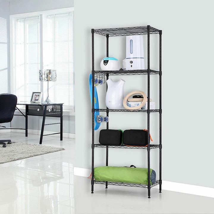 60 x22 x12 5 Layer Wire Shelving Rack Adjustable Shelf Storage Unit Commercial