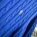 Vintage Lauren Ralph Lauren Blue Cable Knit Mock Neck Zip-Up Long Sleeve Sweater