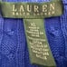 Vintage Lauren Ralph Lauren Blue Cable Knit Mock Neck Zip-Up Long Sleeve Sweater