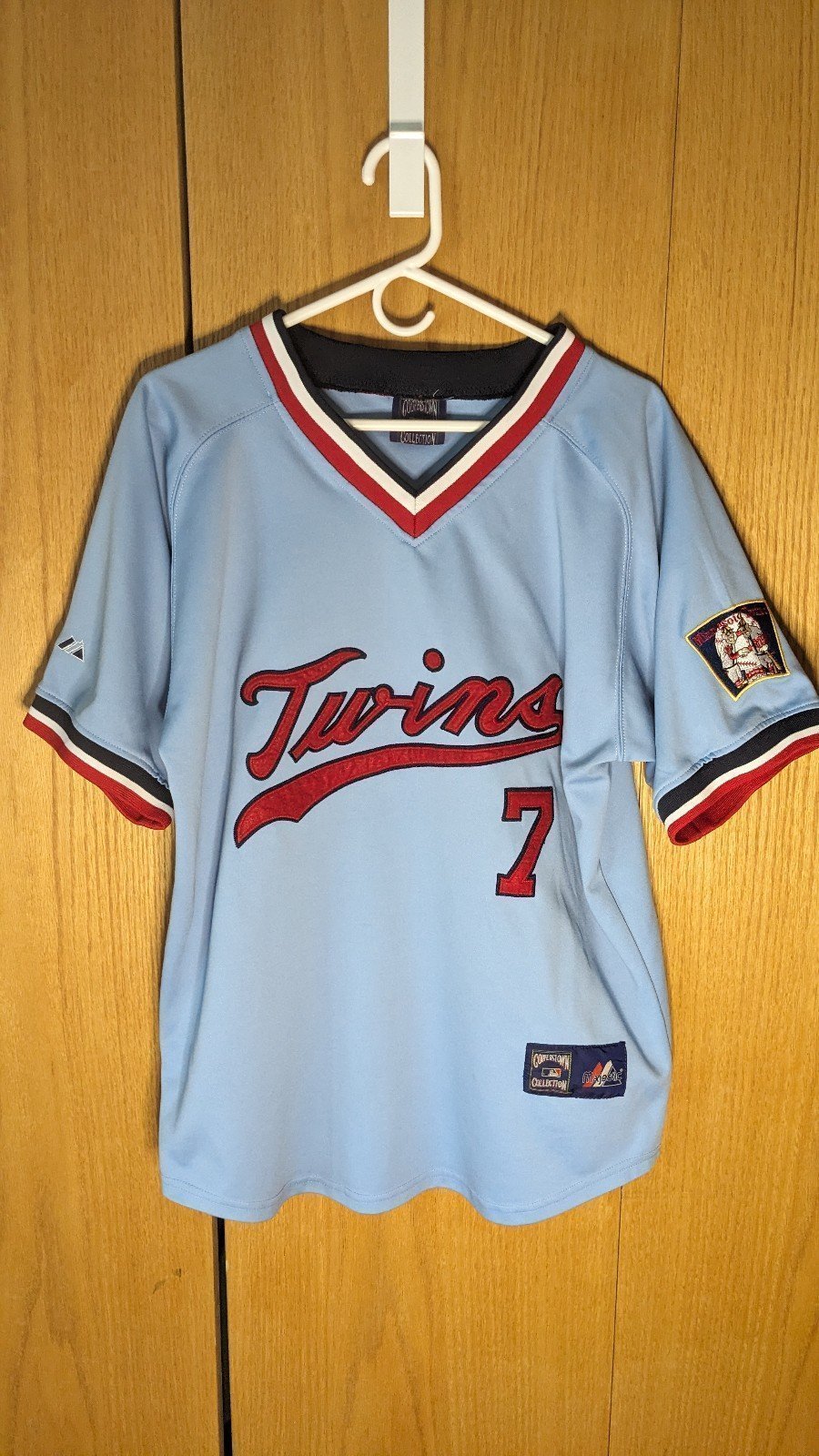 Joe Mauer Majestic Cooperstown Collection Jersey Rare Light Blue Men's Size L