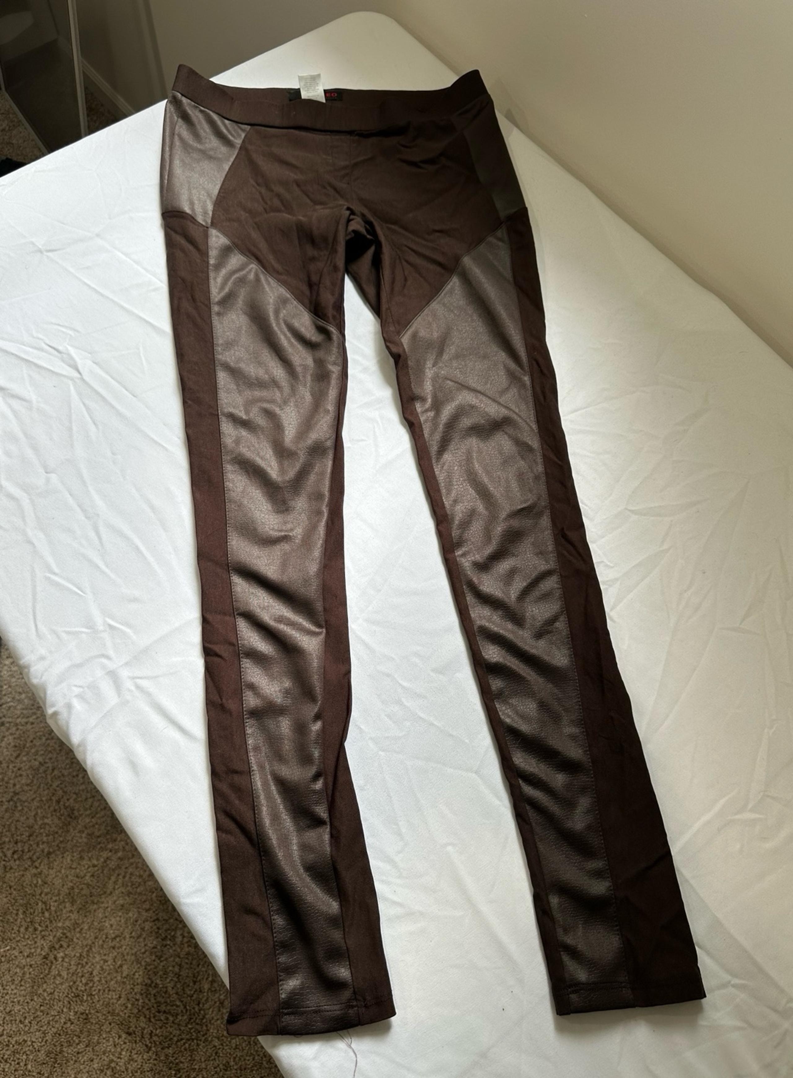Evleo Los Angeles Women Faux Leather Style Leggings Pull On Pants Size Medium