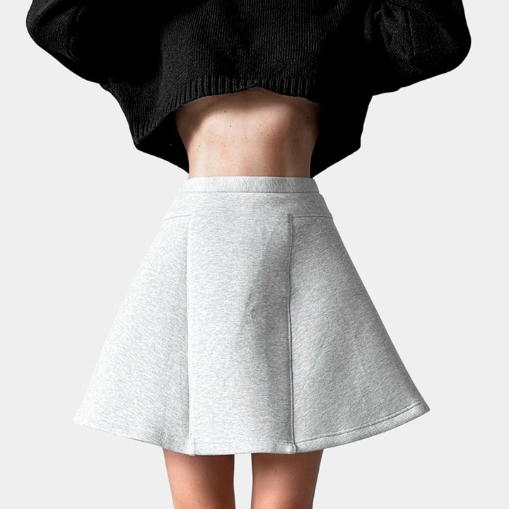 Finders Keepers Gray High Waisted Flared Skater Mini Skirt Size XS/S