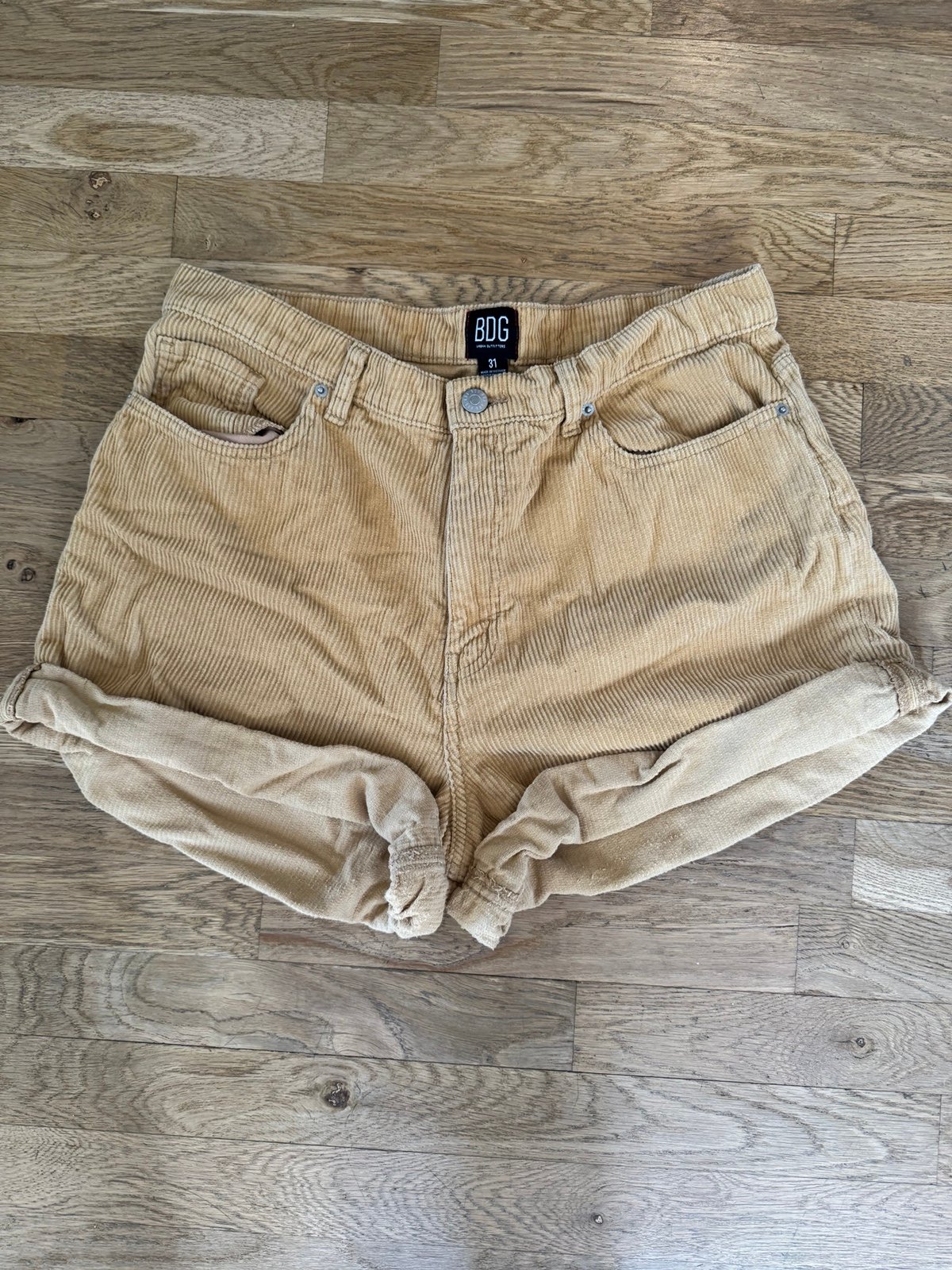 BDG yellow corduroy shorts size 31