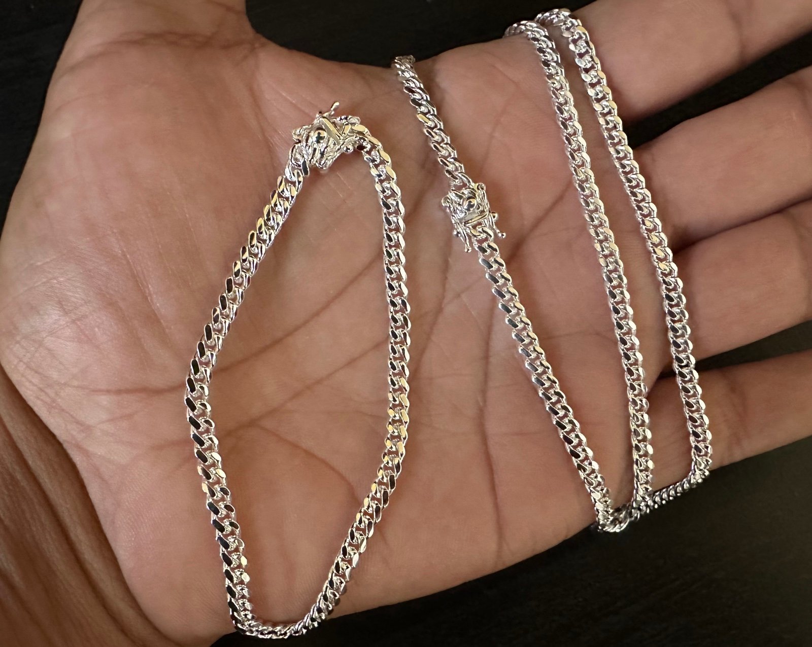 New Solid .925 4mm 24in Miami Cuban and 8in bracelet