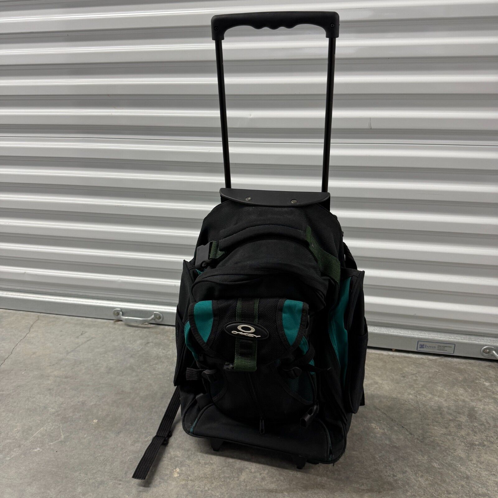 Oakley Black Carry On Roller Travel Bag Luggage Suitcase Y2K Opium Tactical