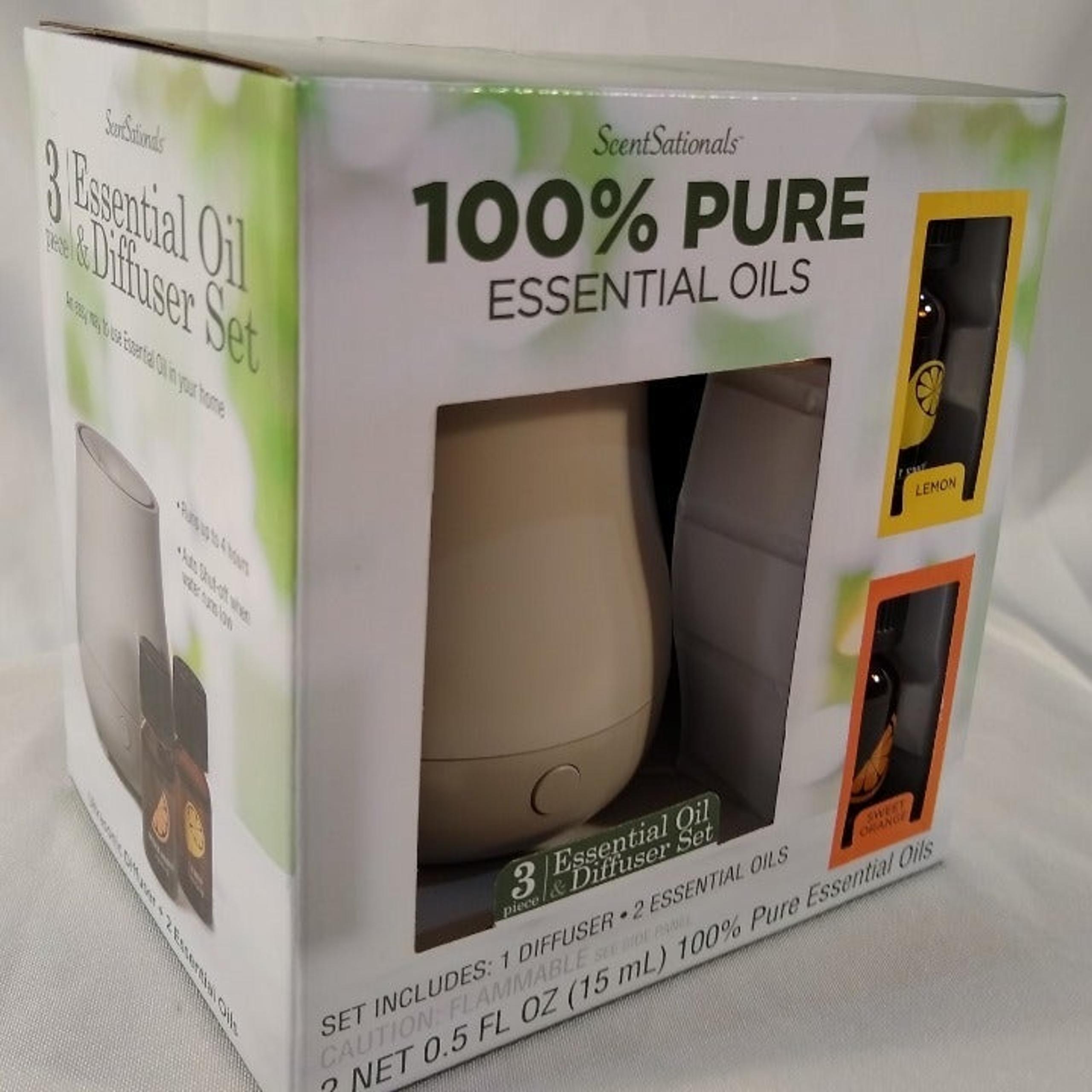 ScentSationals Essential Oil Diffuser Set With Lemon & Sweet Orange Oil