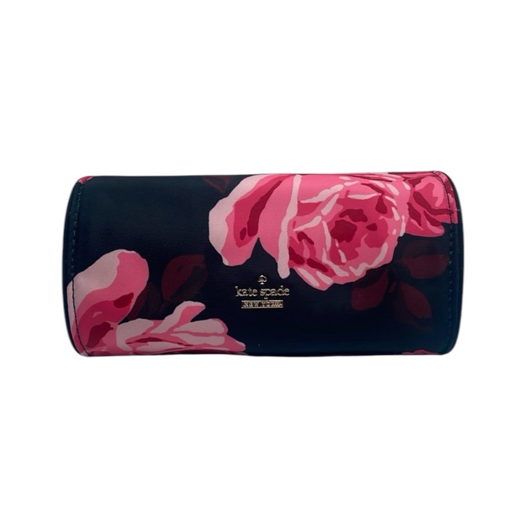 Kate Spade Rose Floral Jewelry Travel Roll Cosmetics Case