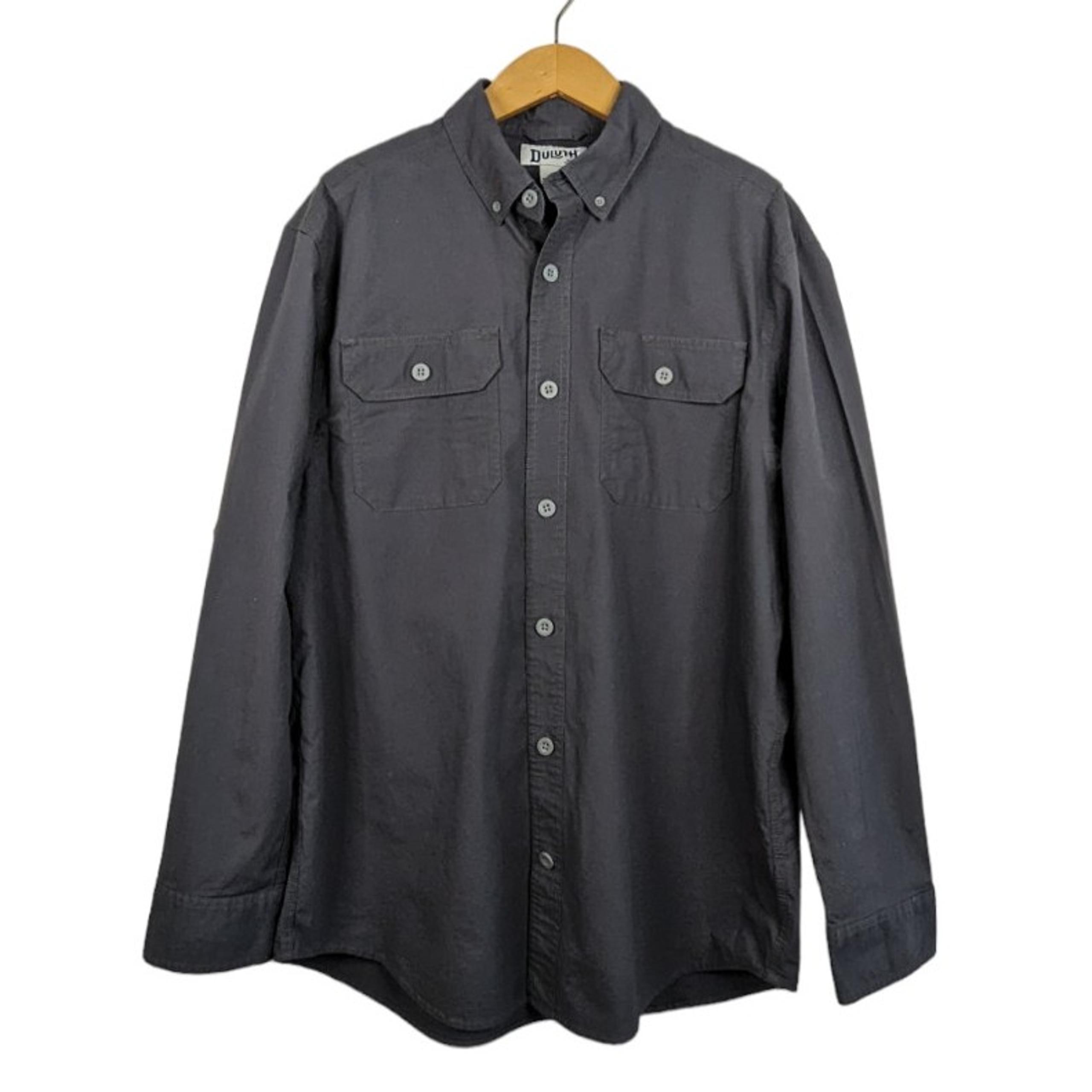NWOT Duluth Trading Men's Construction Button Front Shirt w/ Venting Gray MEDIUM