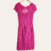 ML Monique Lhuillier Pink Cap Sleeve Lace Knee Length Sheath Dress Size 0