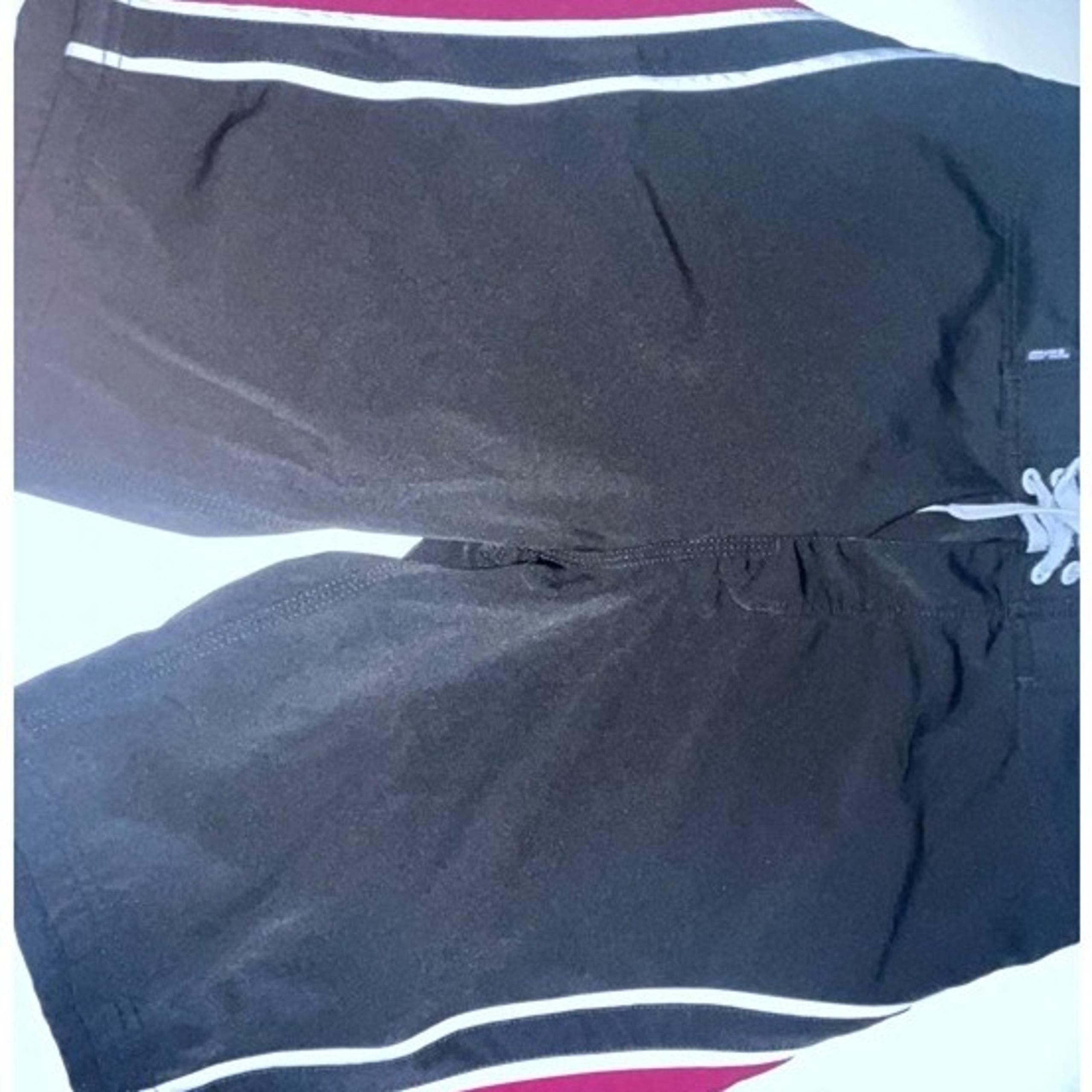 Ron Jon Surf Shop Men's Board Shorts Size 33 Black White Maroon Swim Trunks