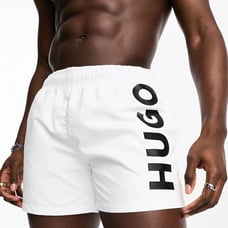 New 105 HUGO BOSS abas Swim Shorts White Size L Swim Trunks Authentic With Tags