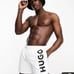New 105 HUGO BOSS abas Swim Shorts White Size L Swim Trunks Authentic With Tags