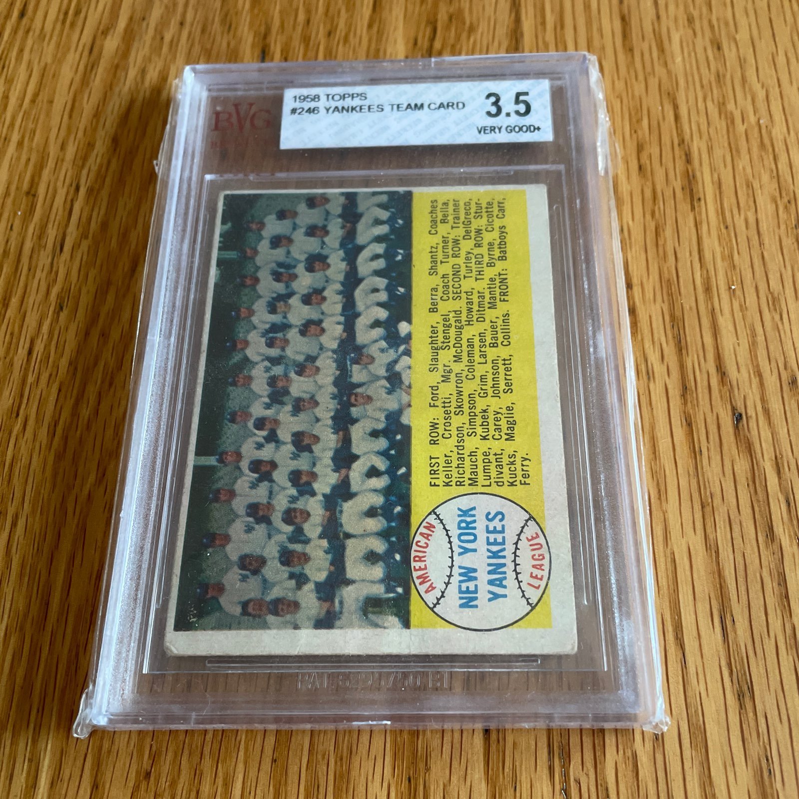 1958 Topps Yankees Team Card