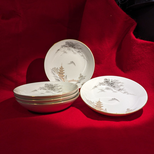Set of 5 Sone Fruit/Dessert (Sauce) Bowls, 1963 Kiyomizu Pattern, Vintage China