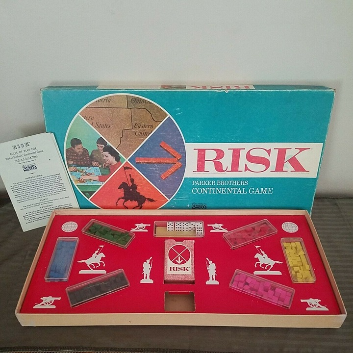 Vintage Parker Brothers Continental Game of Risk 1963 Original Box Flaws