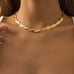 18K Yellow Gold Twisted Herringbone Womens Necklace Ladies 18 K Silver Jewelry