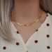 18K Yellow Gold Twisted Herringbone Womens Necklace Ladies 18 K Silver Jewelry
