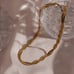 18K Yellow Gold Twisted Herringbone Womens Necklace Ladies 18 K Silver Jewelry