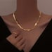 18K Yellow Gold Twisted Herringbone Womens Necklace Ladies 18 K Silver Jewelry