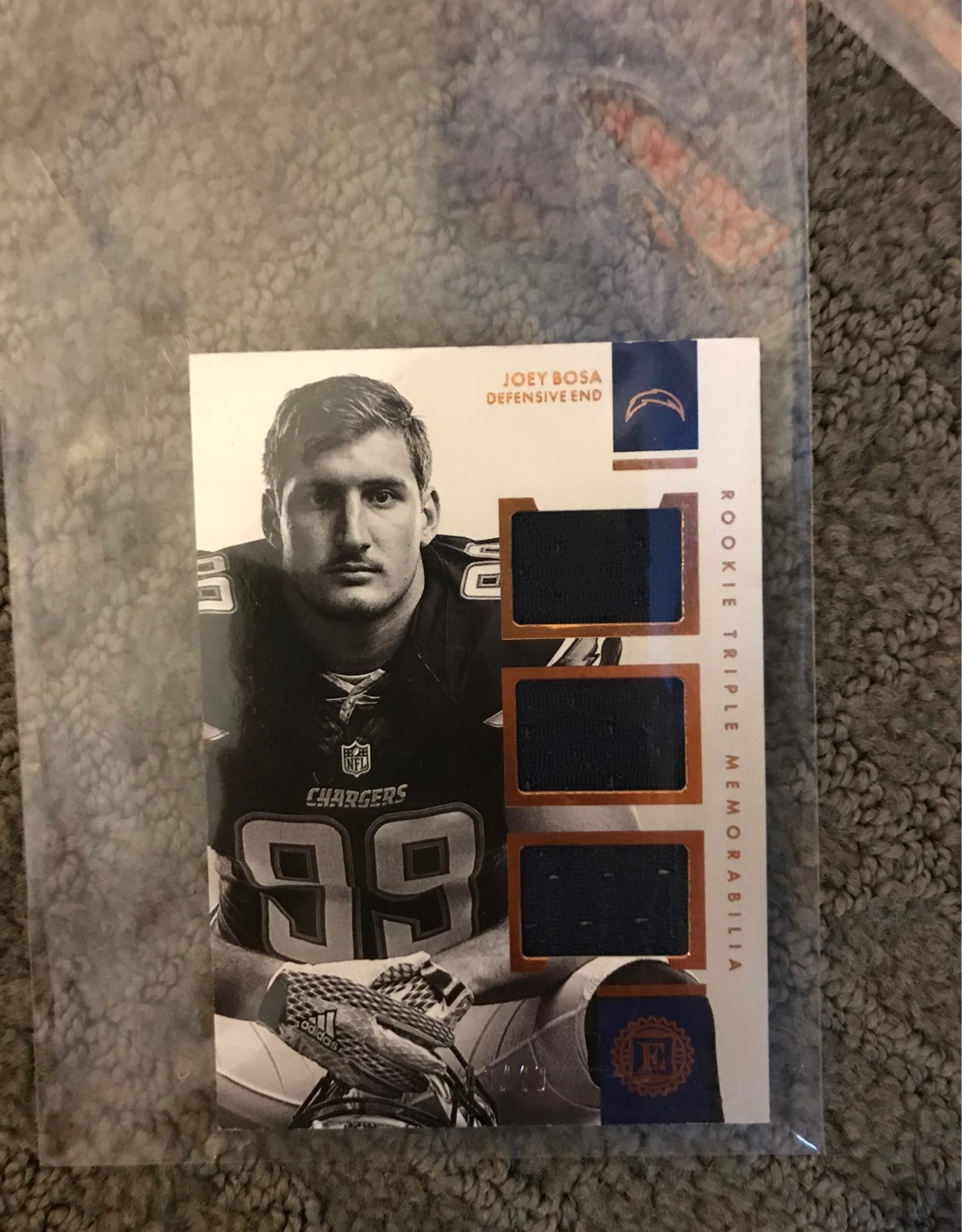 Joey Bosa tripple jersey card 03/49